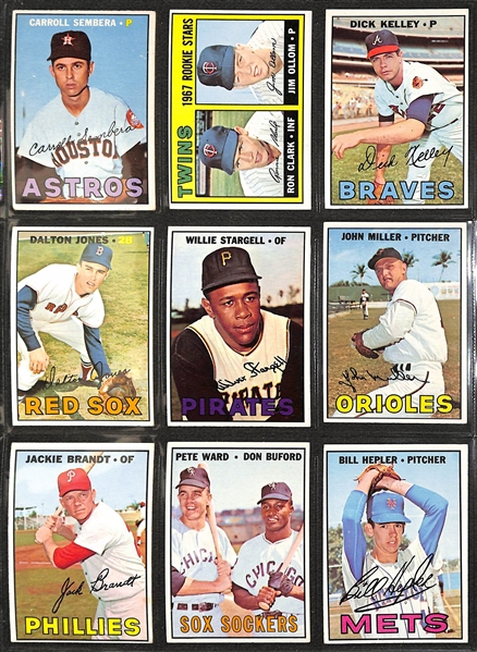 1967 Topps Baseball Partial Set (Approx 530 of 609 Cards - Almost 90% Complete) w. Mickey Mantle & Willie Mays